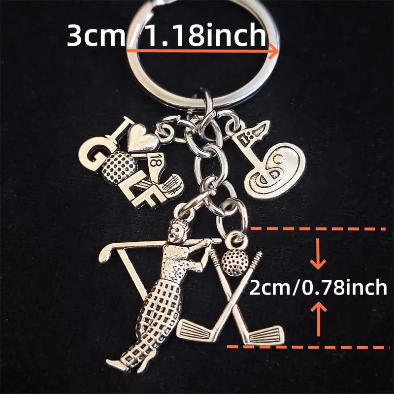 I Love Golf KeyChain Golf Clubs Keyring Handmade DIY KeyRing Women Man Accessories Jewelry Bag Pendant Family Gift