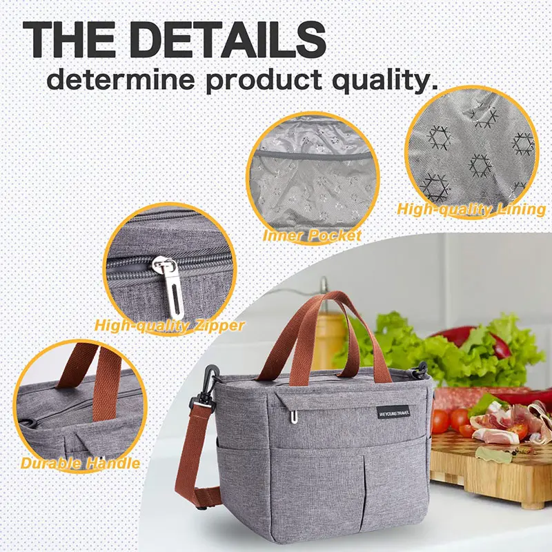 Portable Insulated Cooler Bag Lunch Bags Tote for Food Picnic Women Travel Thermal Breakfast Organizer Waterproof Storage Bags