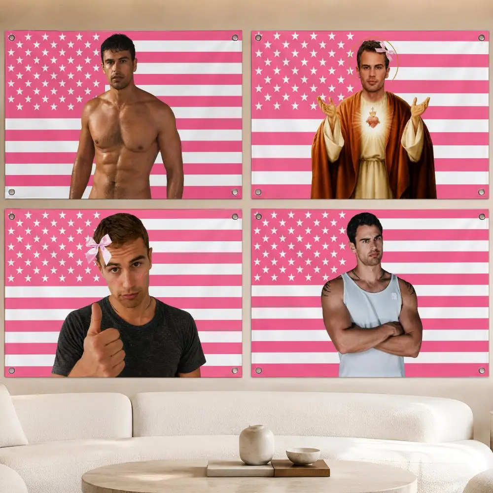 Celebrity Talent Actor T-Theo James Flags Fan Banner Tapestry Wall Hanging Garage BarDorm Camp Party Outdoor Home Decor Gift