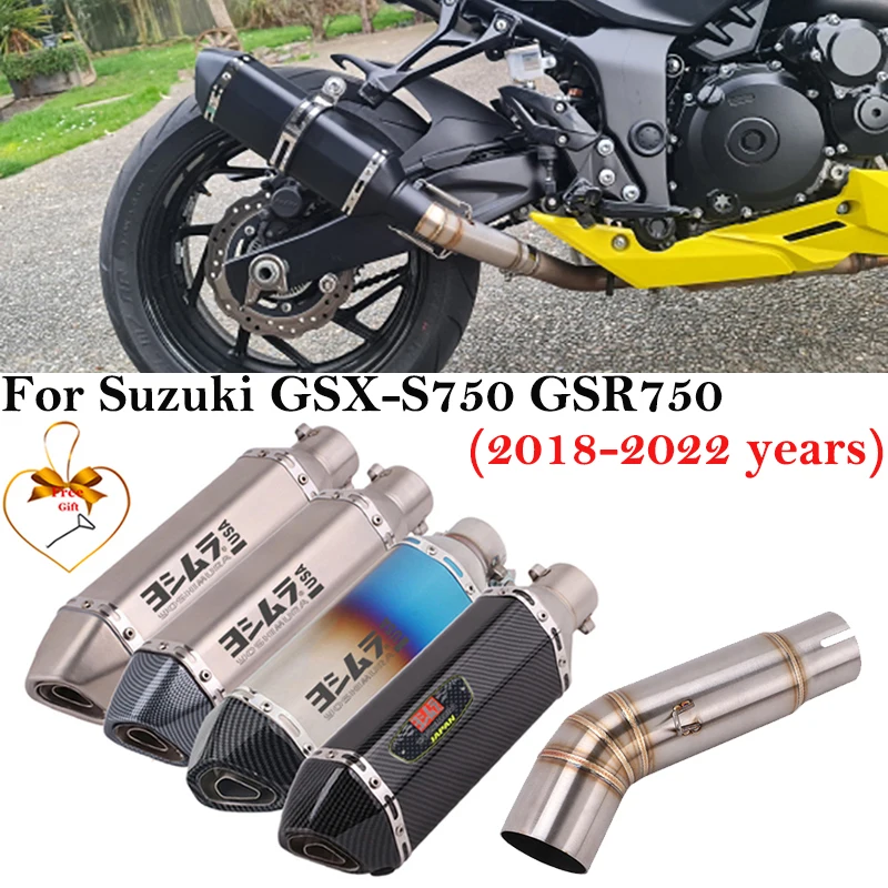 

For SUZUKI GSX-S 750 BK750 GSR750 GSX S750 GSX-S750 2018-2022 Motorcycle Exhaust Escape Modified Muffler DB Killer Mid Link Pipe