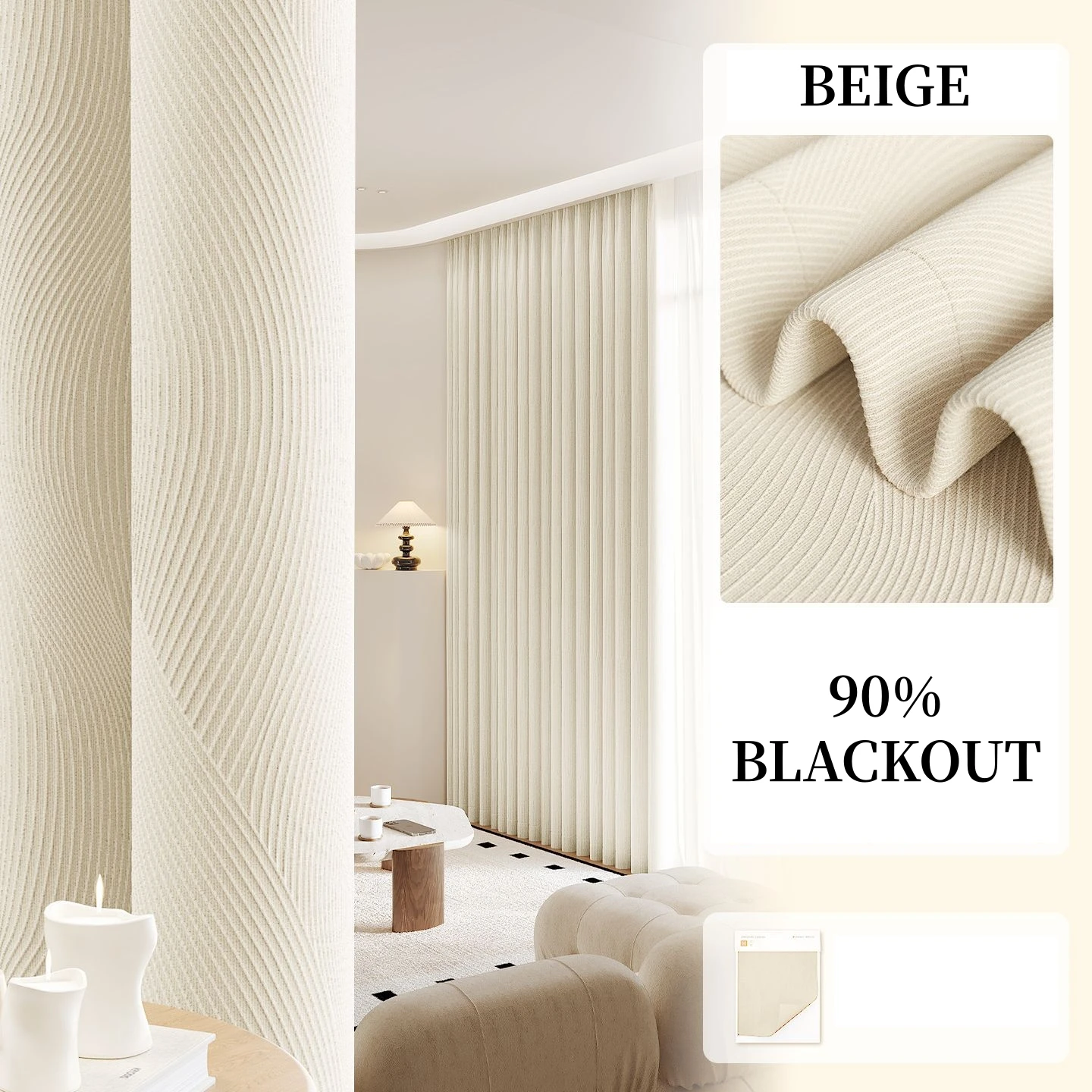 Solid Color Luxury Chenille Window Curtain Blackout Sound Insulation Curtain For Bedroom Living Room Thickening Curtain