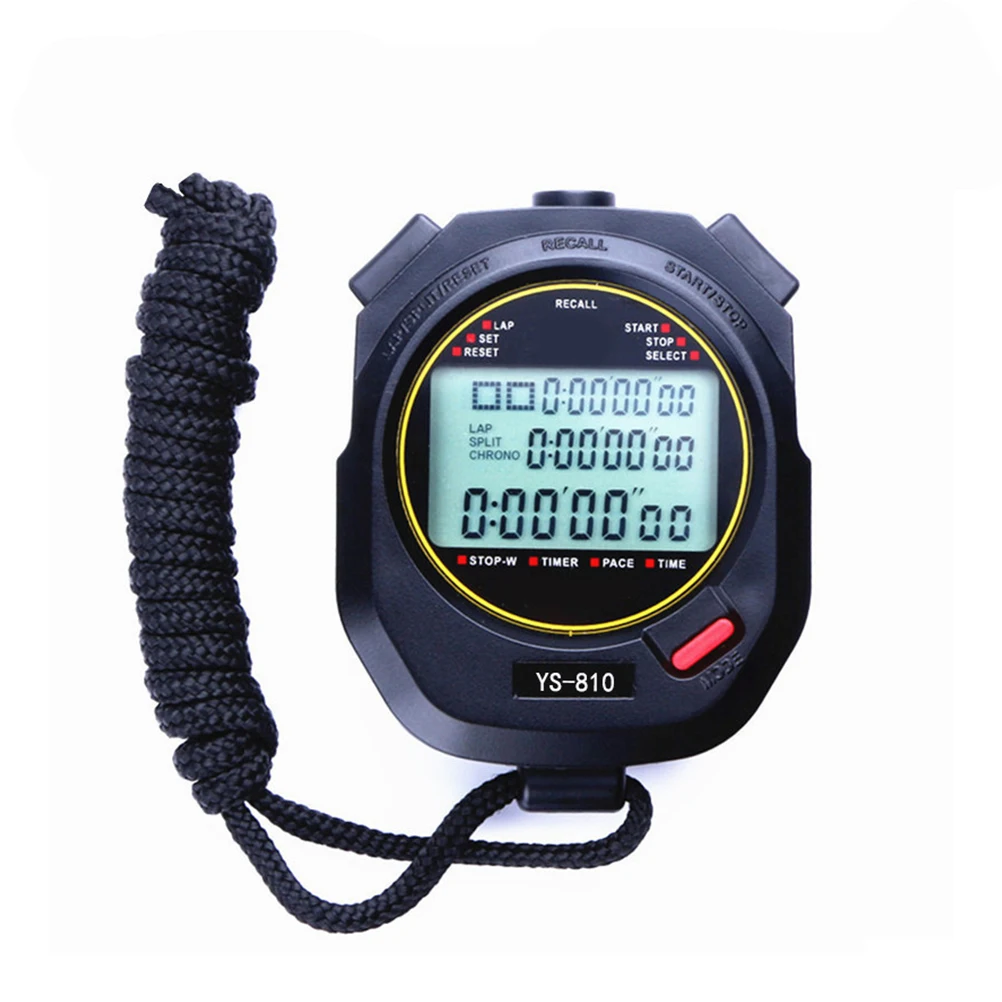 Professional Stopwatch Timer LCD Digital Three Row Countdown Sports Chronometer Handheld Student Display Year Month Day Hour