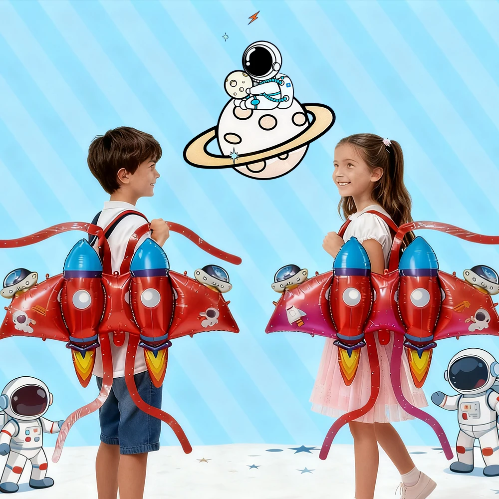 

Rocket Wing Wearable Aluminum Foil Balloons for Outer Space Theme Children Activities Birthday Party Festivals Decor Accessories