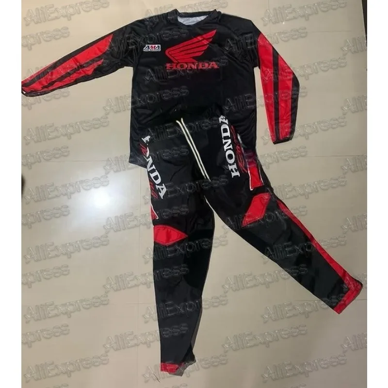 

Одежда для внедорожных мотоциклов 2025Honda # Джерси для мотокросса 28, комплект с длинными рукавами и брюками, комплект снаряжения, дышащий костюм для велосипеда для бездорожья