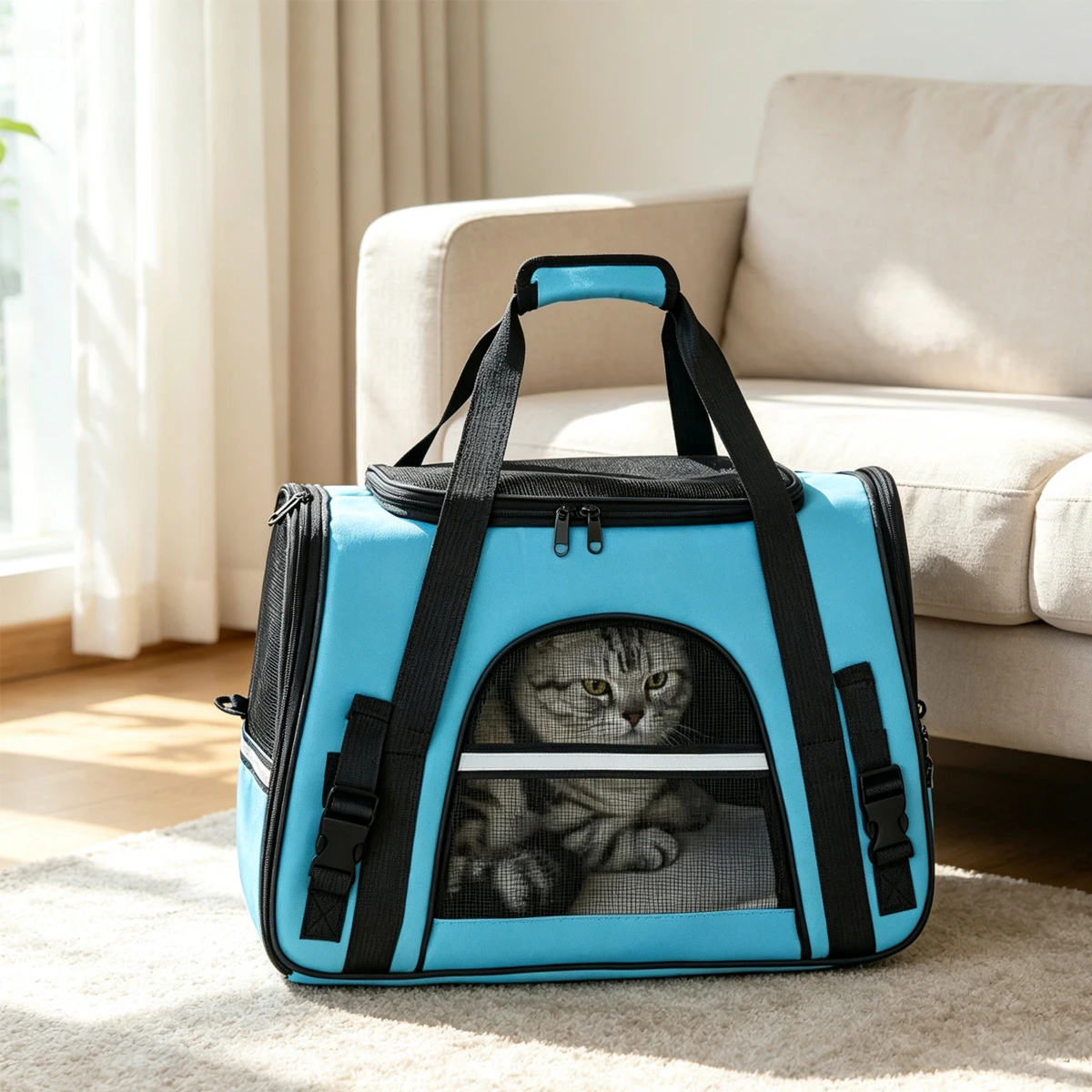 Foldable Waterproof Travel Cat Carrier Bag Backpack Airline Approved Pet Bag Suitable for Cats and Small Dogs Traveling