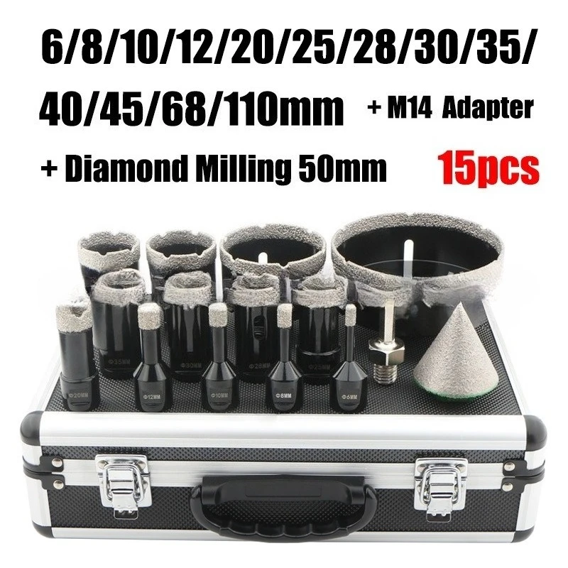 For 15 M14 brazed diamond openers 6mm-110mm ceramic tile marble openings
