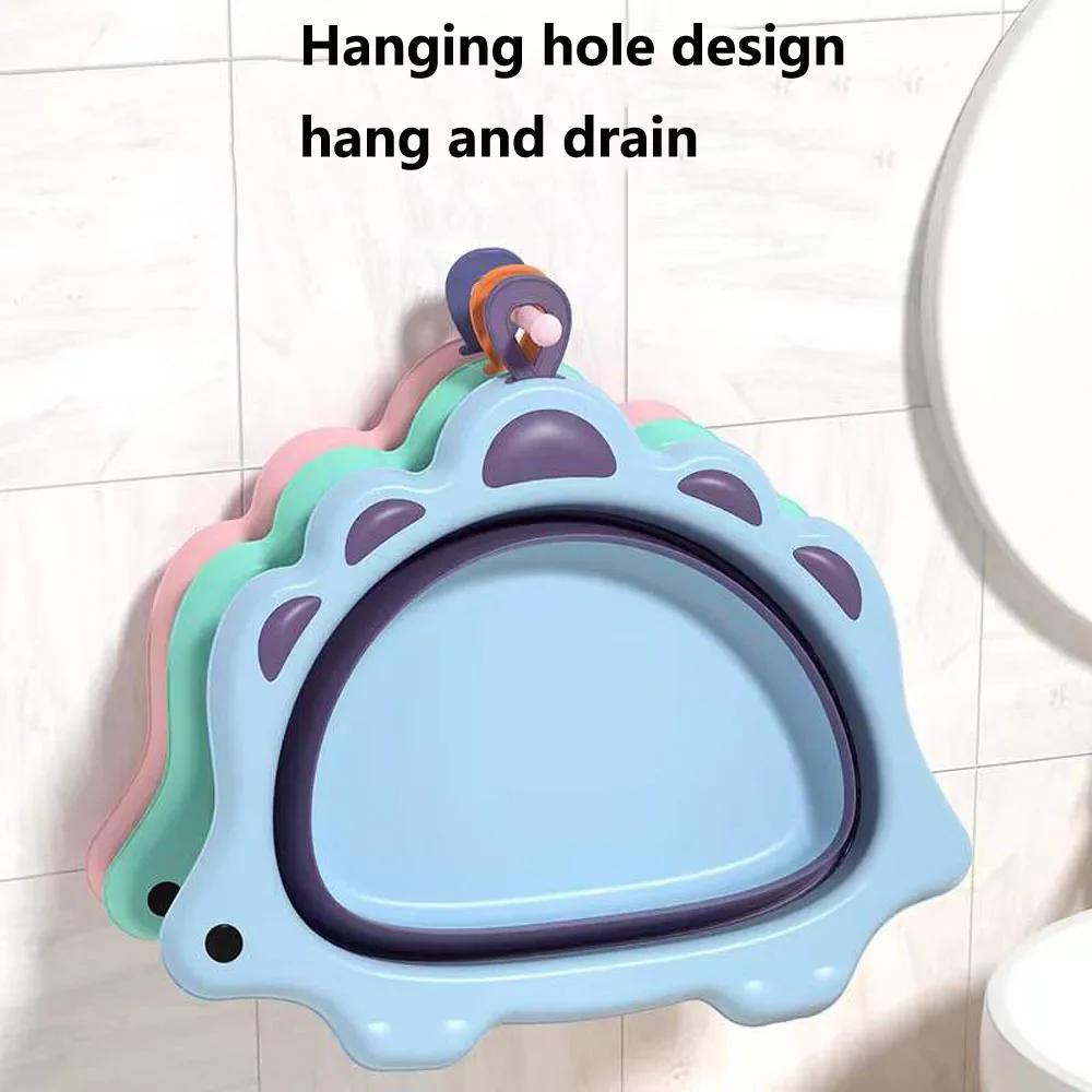 Lavabo de lavandería plegable de dinosaurio para niños, lavabo de viaje de plástico, seguro, duradero, suministros para el hogar, nuevo