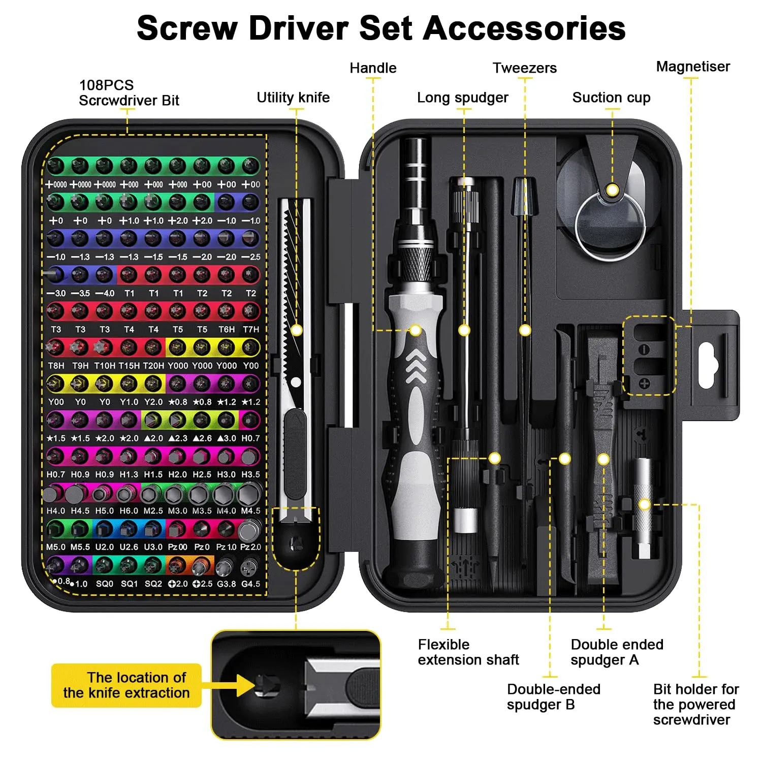 132 in 1 Precision Screwdriver Set Professional Hand Tool Kit Magnetic Torx Phillips Bits for iPhone Xiaomi Watch Camera Drone