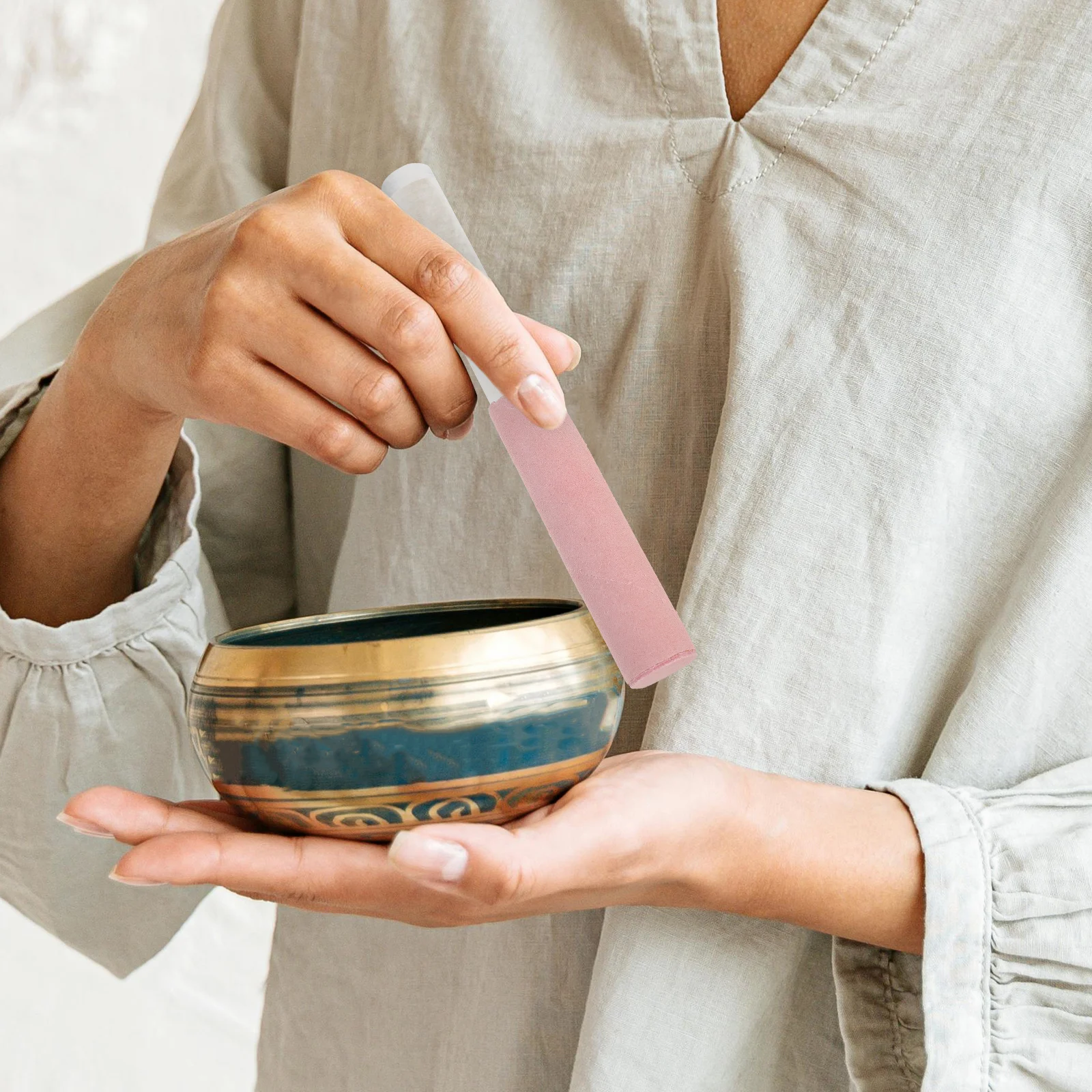 

Crystal Singing Mallet Pink Acrylic Stick Meditation Meditation Singing Bowl Mallet Sound Bowl Yoga Accessories Lightweight