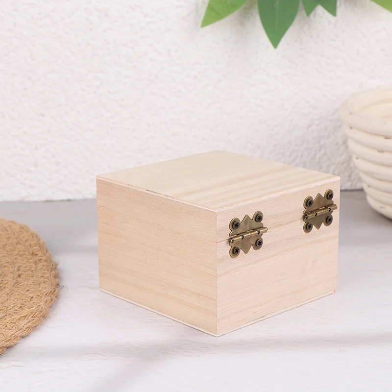 Wooden Storage Box Gift Packaging Box Flip Type Jewelry Storage Container