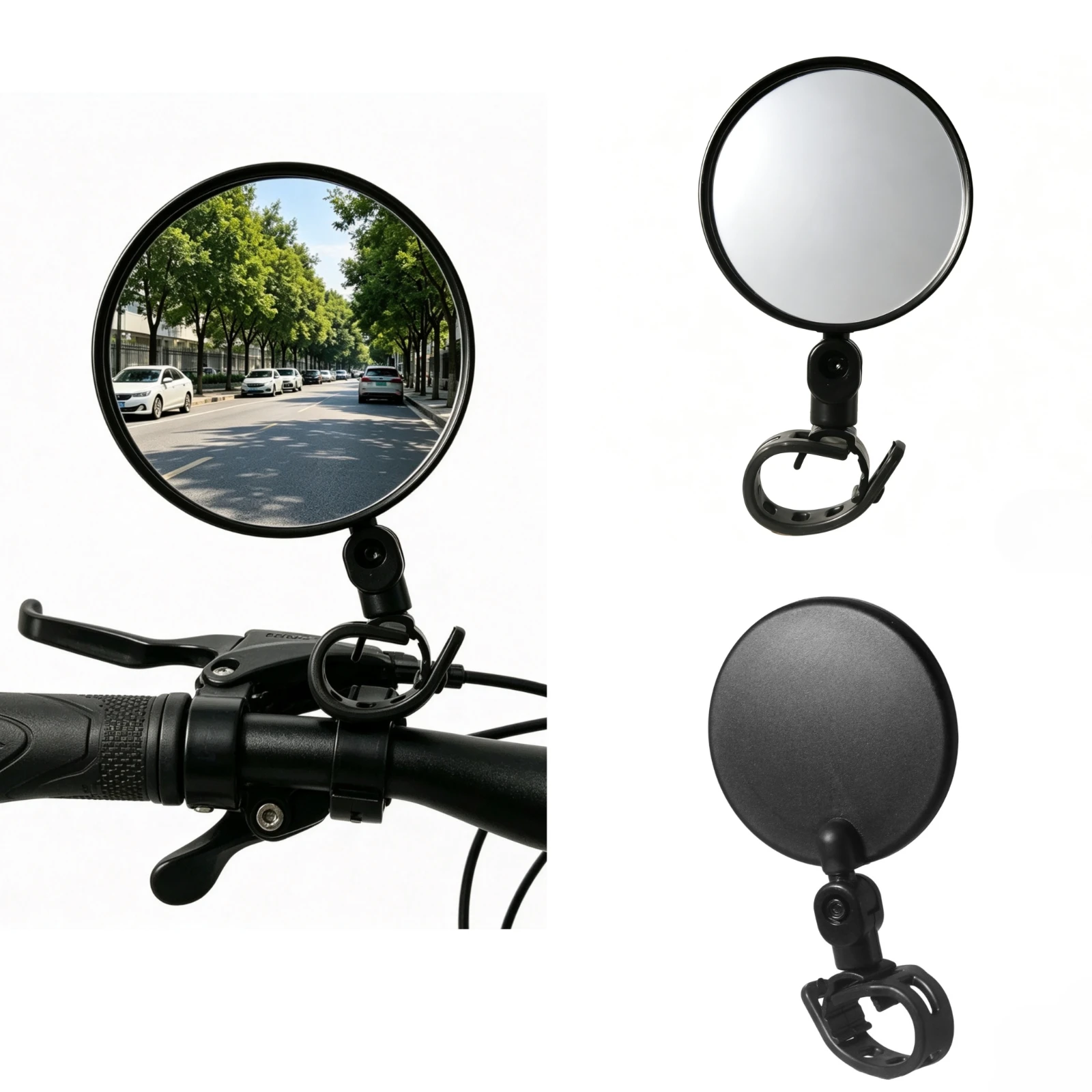 

1Pcs 8CM Bicycle Rearview Mirror 360 Degree Adjustable Rotatable Universal Cycling Handlebar Rear View Mirrors for MTB Road Bike