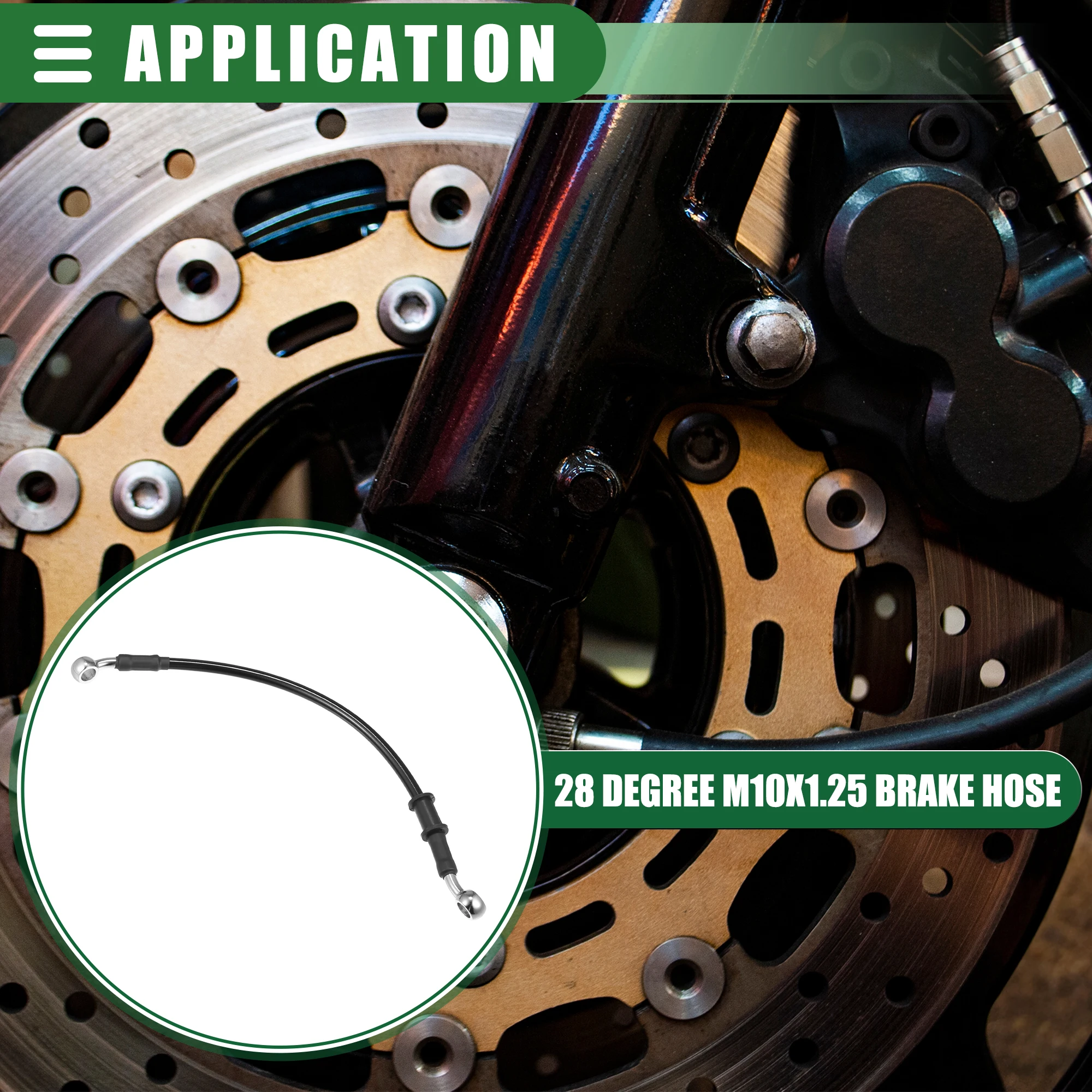 Motoforti 30cm-170cm 28 Grad Brems schlauch Motorrad Dirt Bike Motocross geflochtene hydraulische Bremsleitung Öl schlauch leitung schwarz – Detail 2