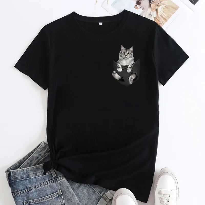 

Летняя женская футболка Thi Cotton O-Ne, повседневный вязаный топ из чистого хлопка, женская футболка irt