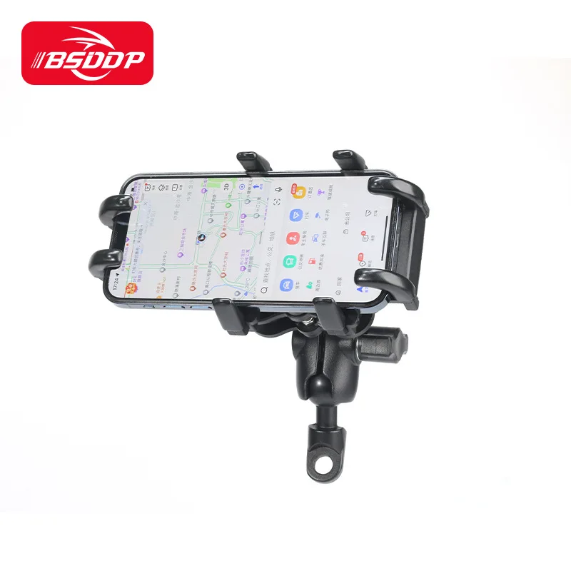 Universal Motorcycle Bike Mobile Phone Holder Aluminum Bicycle Riding Bracket Nonslip GPS Mount Handlebar Side Mirror Stand - view 6