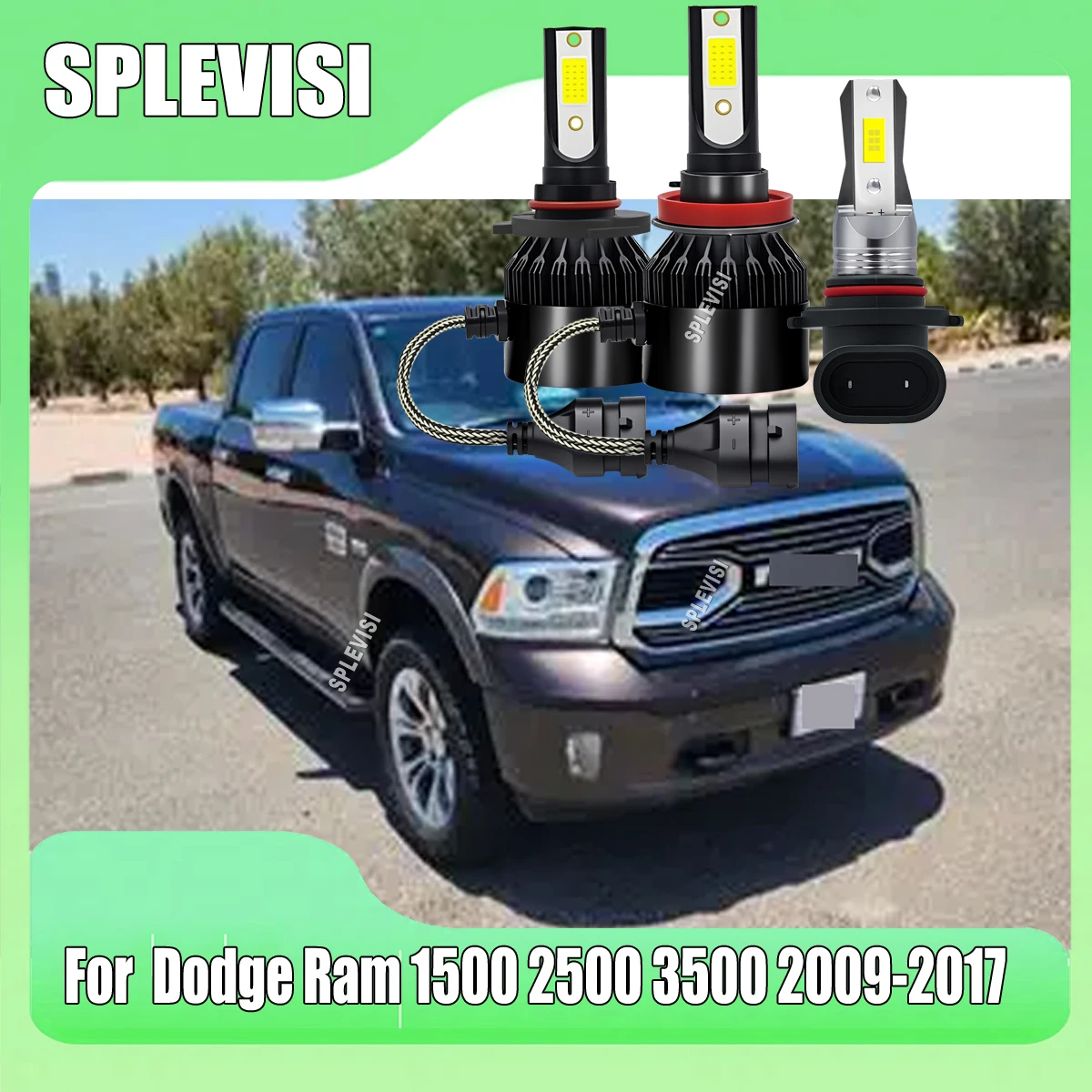 

LED Headlight Fog 9005 H11 H10 - 6000K White Revive Your Car Lighting For Dodge Ram 1500 2500 3500 2009 2010 2011 2012 2013-2017