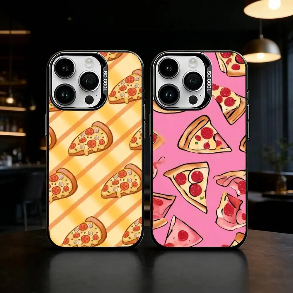 

Delicious P-Pizza C-Cheese Phone Case For iPhone 17 16 15 14 13 12 11 Pro Max Plus Silver Matte Black Cover