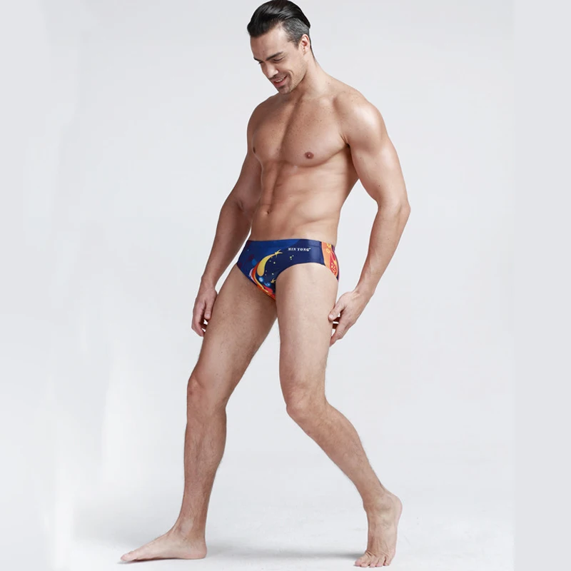 Swimwear Men Printed Swimsuits Quick Dry Swimming Briefs Sexy Male Low Waist Bathing Trunks Sport Beach Bikini Surfing Shorts