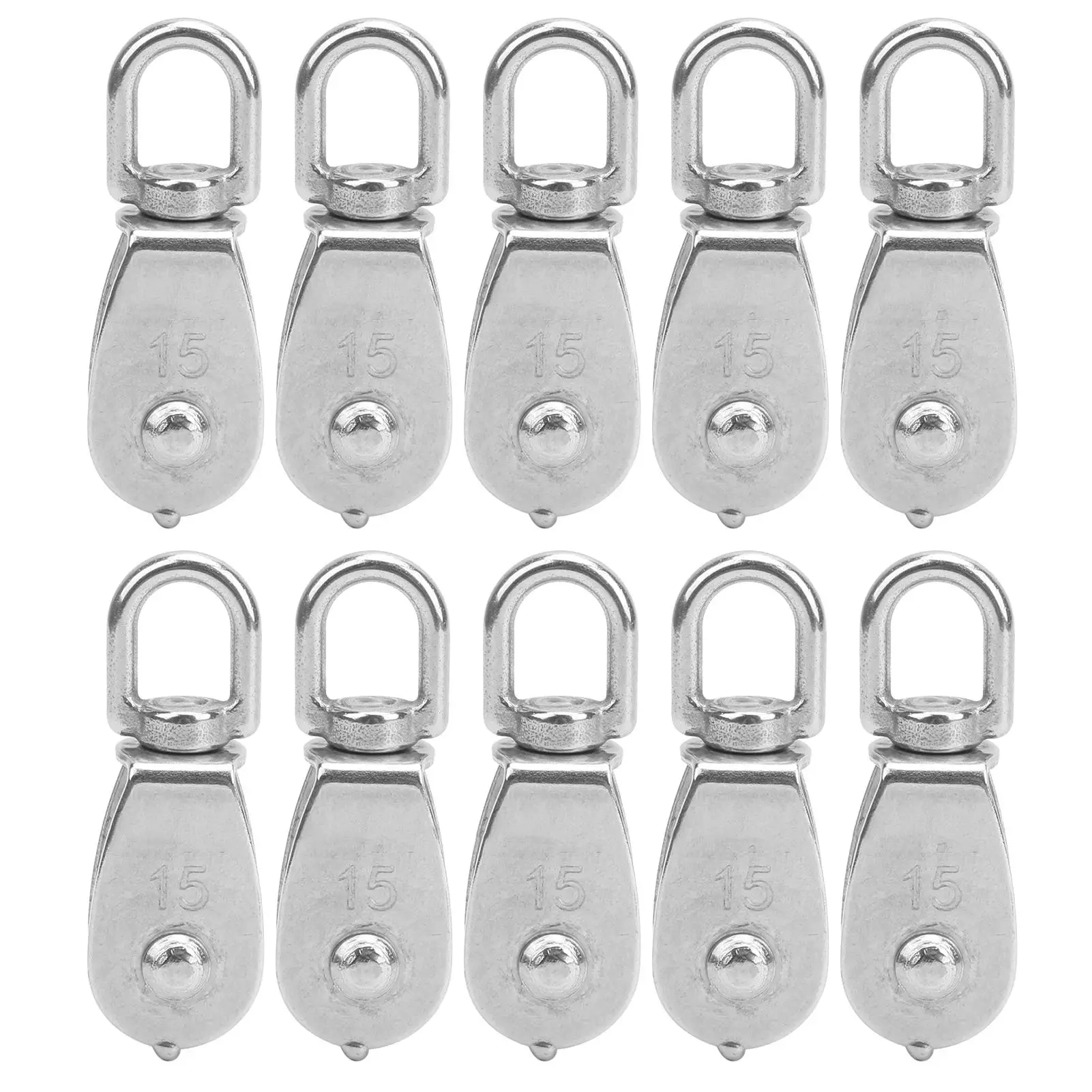 Heavy Duty M15 Stainless Steel Pulley Set for Lifting - 10pcs