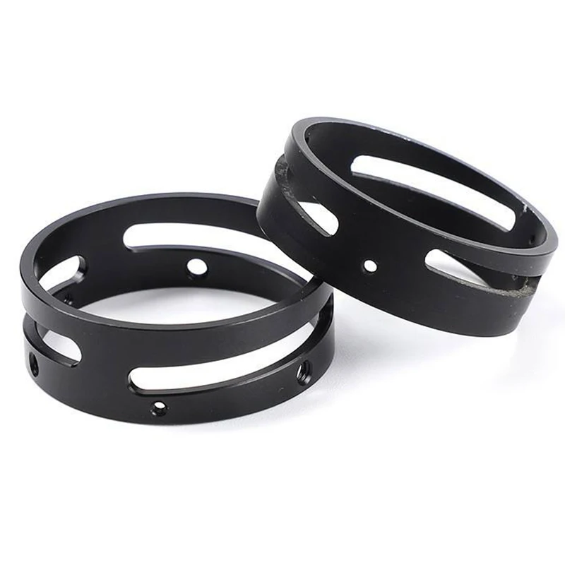 Custom CNC Slot Machined Aluminium Hollow Retaining Ring, Black Matte Anodizing Multi-hole Aluminum Positioning Collar