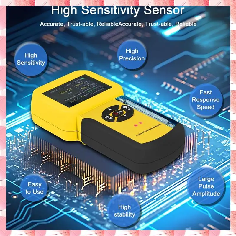 JAJA Detector de radiação nuclear profissional Contador Geiger Detector de radiação Β Y X-Ray Gamma, com conjunto de alarme, HP-886A