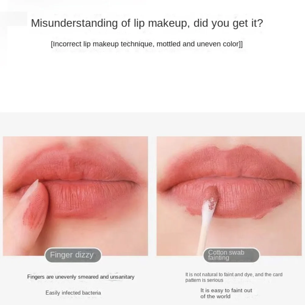 

Soft Round Head Lip Brush with Protect Cap Multi Functional Concealer Brush Silicone No Lip Lines Lipstick Smudge Brush Women