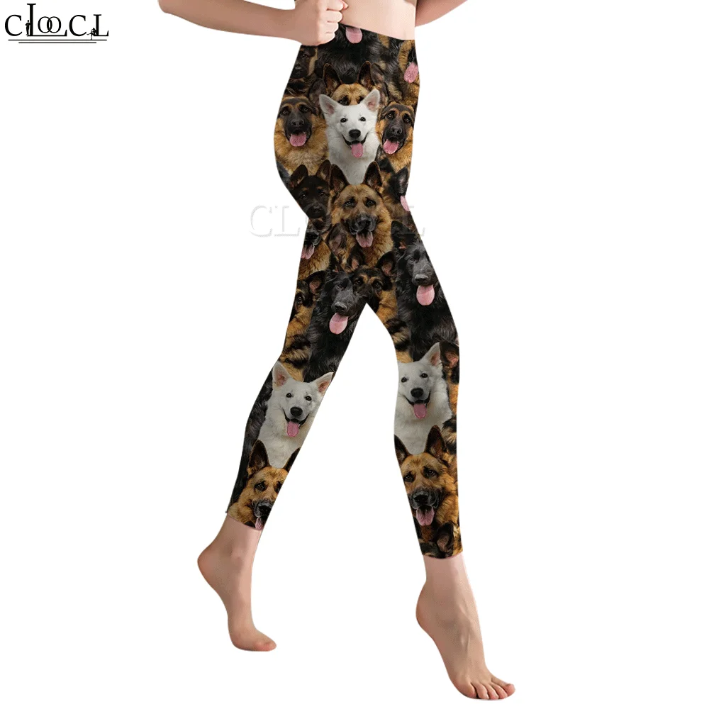 CLOOCL Women Sport Fitness Leggings German Shepherd Animal Printed Sports Pants Yoga Slim Tights Trousers for Women Push Up