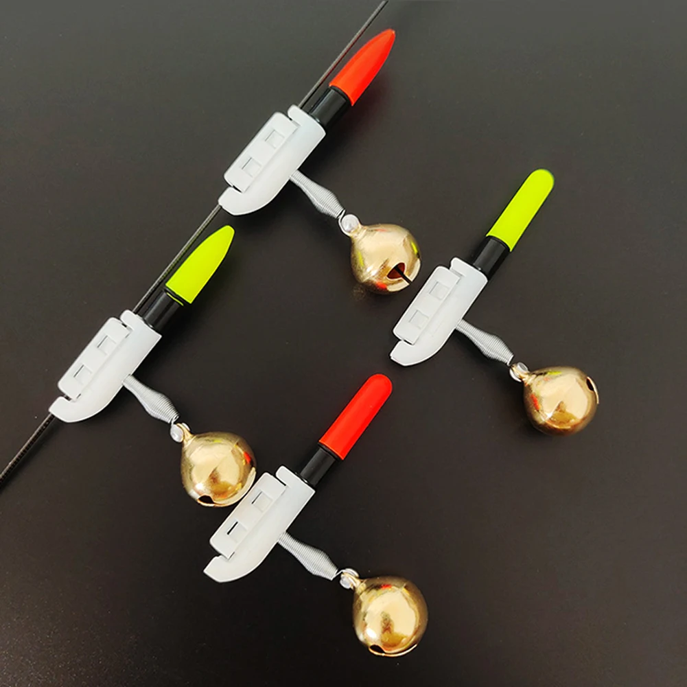 1 Set Fishing Electronic Rod Light Luminous Stick Fish Bite Alarms Light with Bells Ring Color Change for Night Fishing