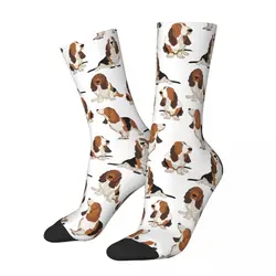 Socks Basset Hound Dogs Merch for Men Women Sweat Absorbing Print Socks All Seasons Best Friend Gifts