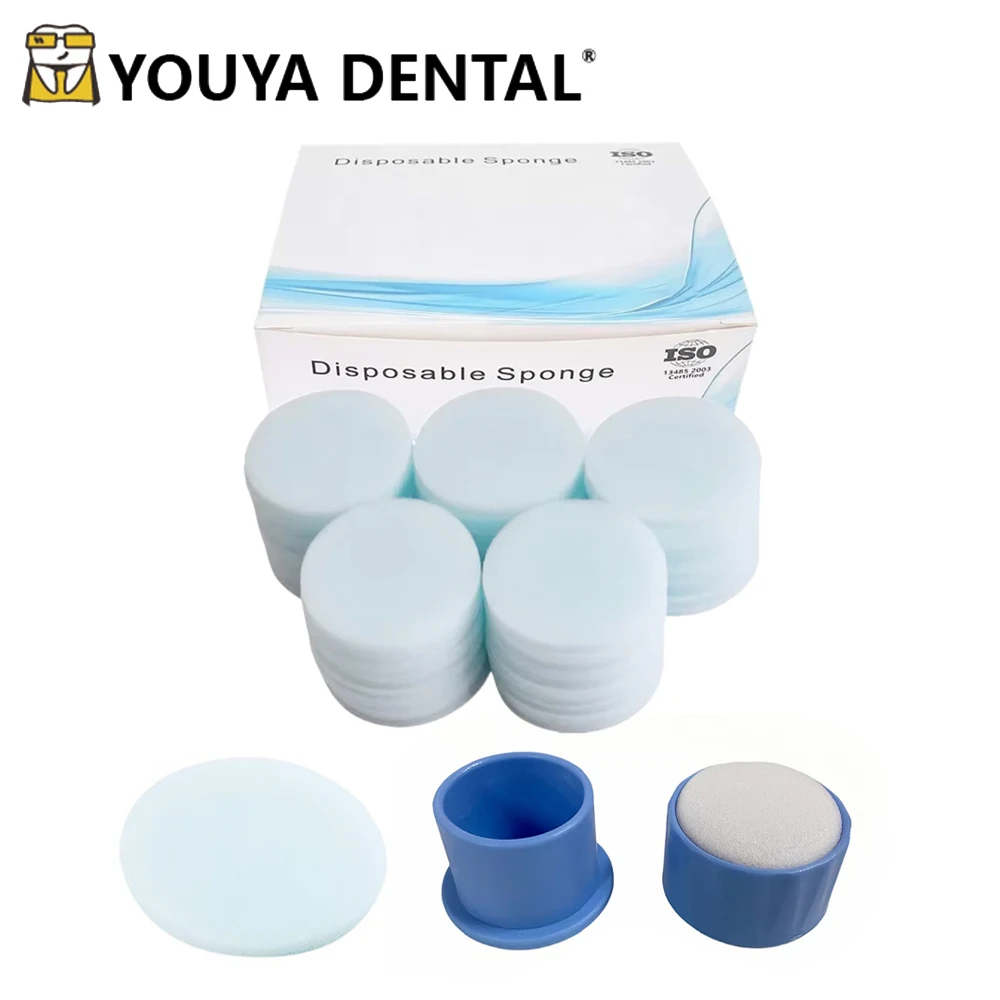 50Pcs/Box Dental Disposable Clean Sponge Pad Soft Endo Files Cleaning Foam Stand Replacement Foam Dentist Tool Accessories