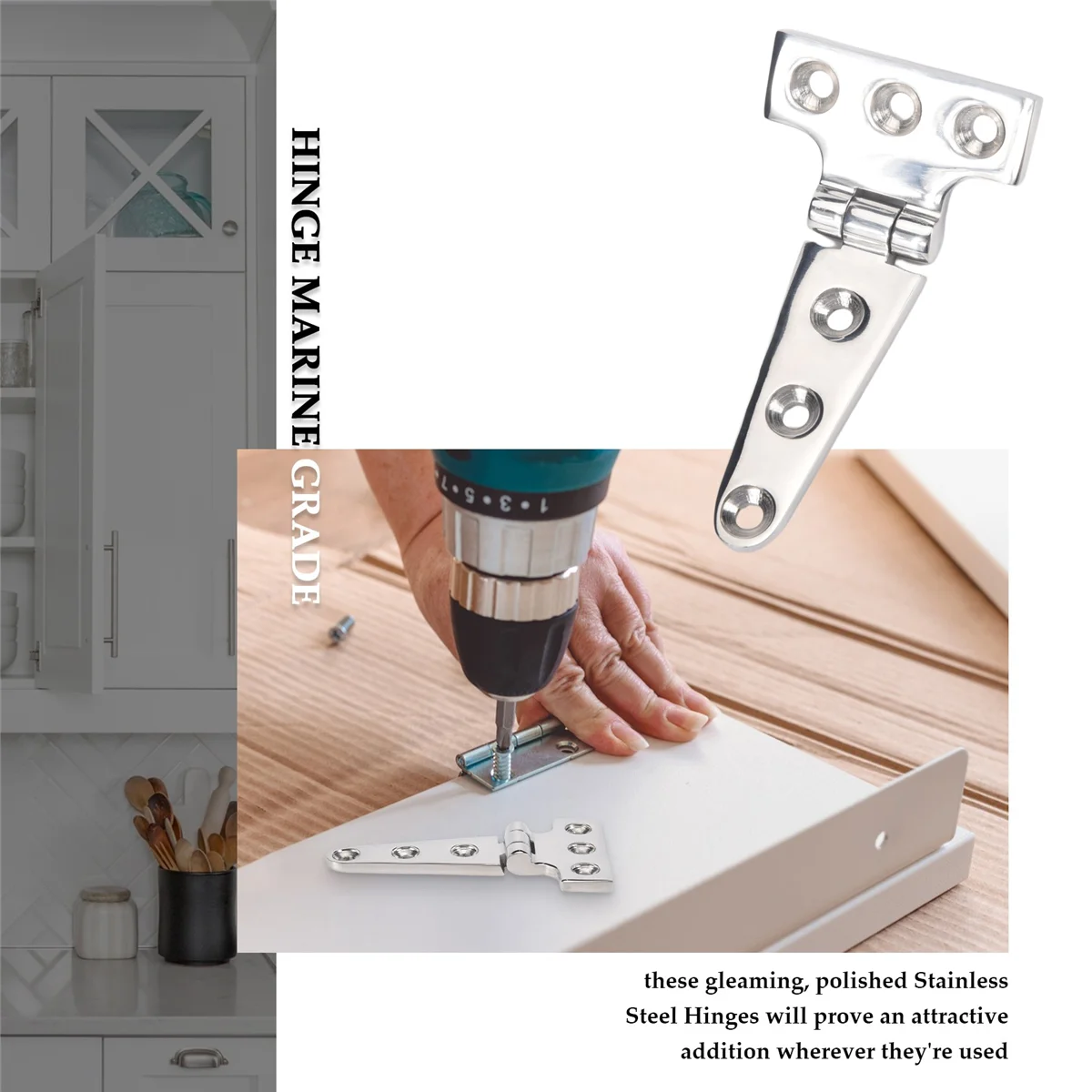 Bisagra en T de alta resistencia, bisagra de fundición de grado marino de acero inoxidable 316, bisagra de escotilla para puerta, barco, 2 uds.