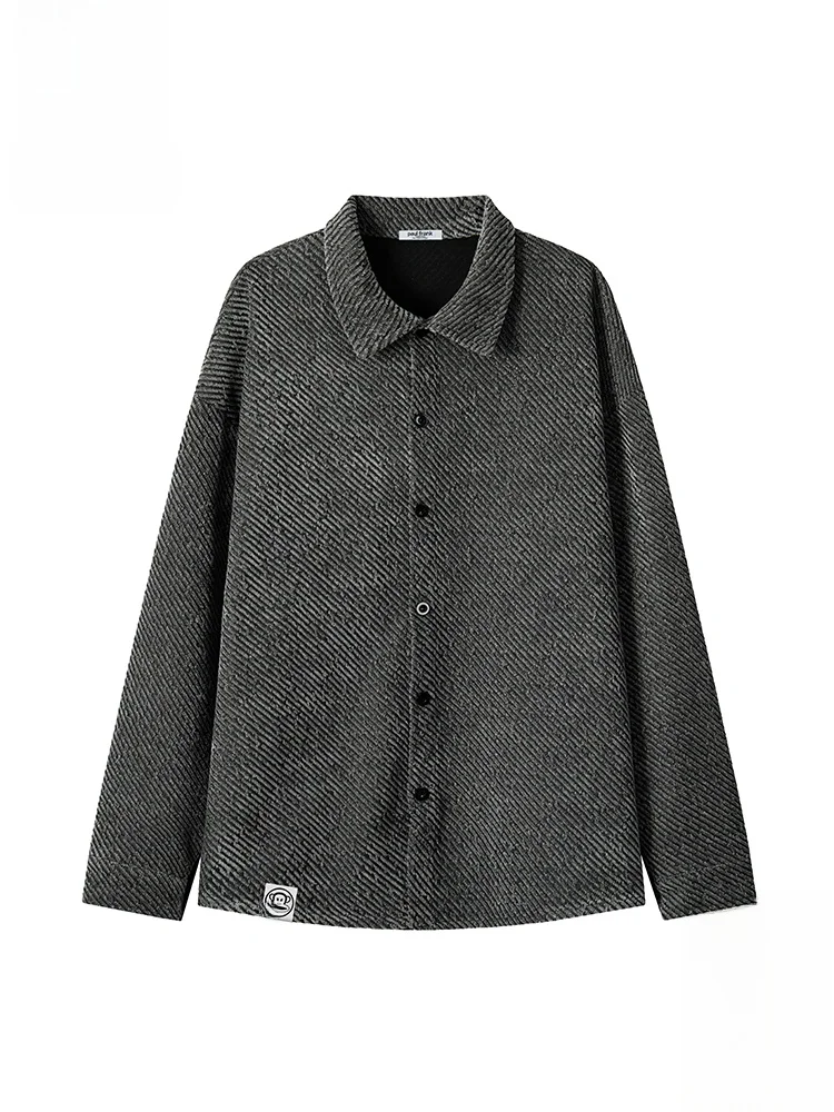 

PaulFrank Large Mouth Monkey Camere Sle Casual Loose Men's Jaet Autumn Trendy Turn-down Collar Button-up Outerwear
