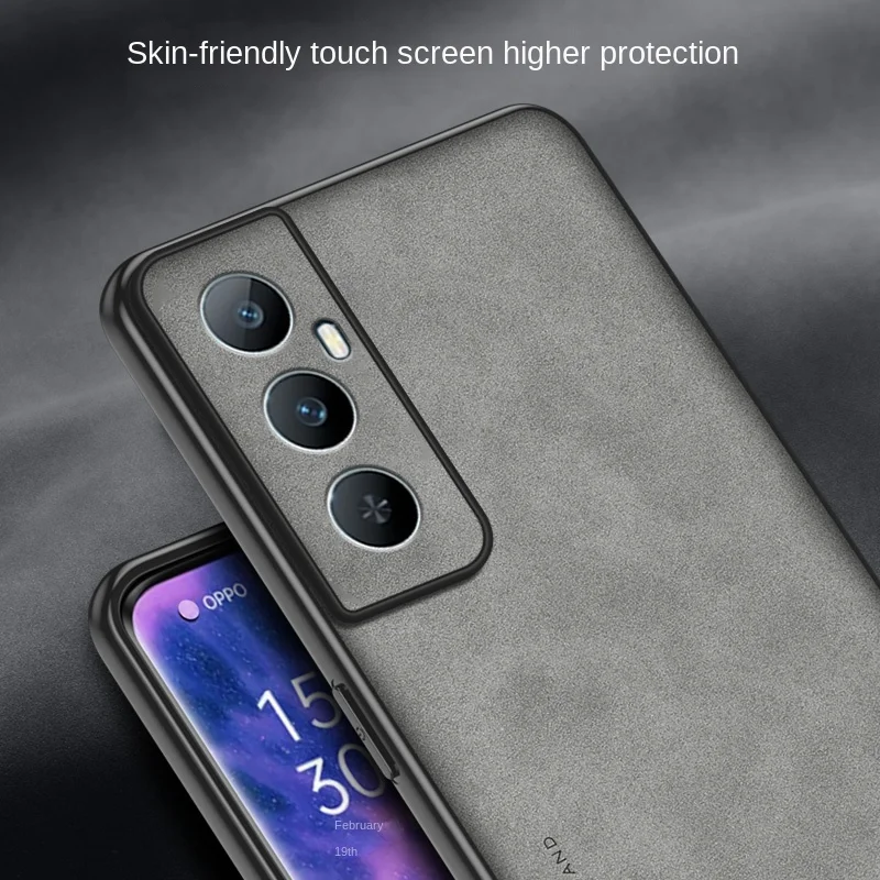 Realme C65 RealmeC65 RMX3910 Case PU Leather Surface Hard PC Back Cover Shockproof Matte Phone Case for Realme C65 4G RMX3910