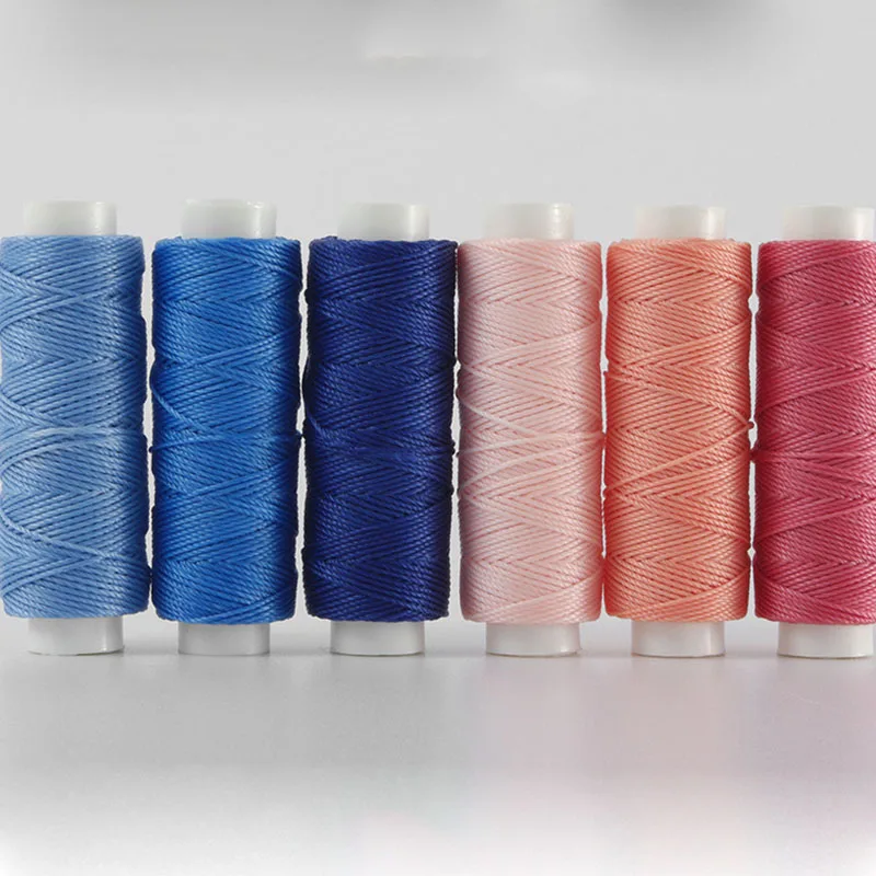 0.55mm Round Waxed Thread Polyester Leather Craft Sewing DIY Jewelry Handmade Braided Cord Wax Strand Strings