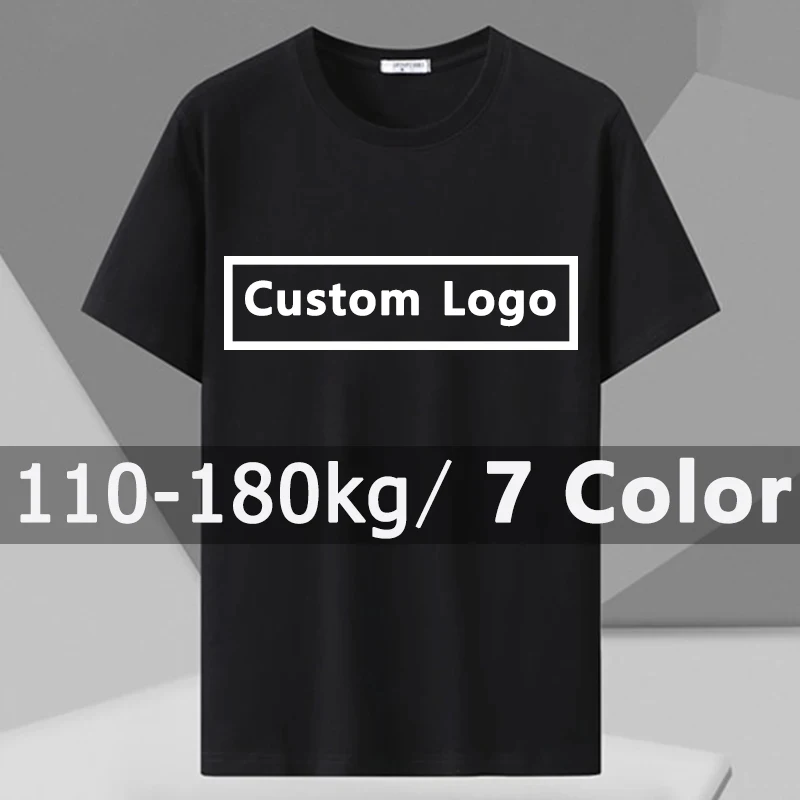 Customized T-shirts Men's Printed T-shirt Plus Size 110-180kg Loose Short Sleeve Tee Oversized Tops 6XL 7XL Big Size Clothing