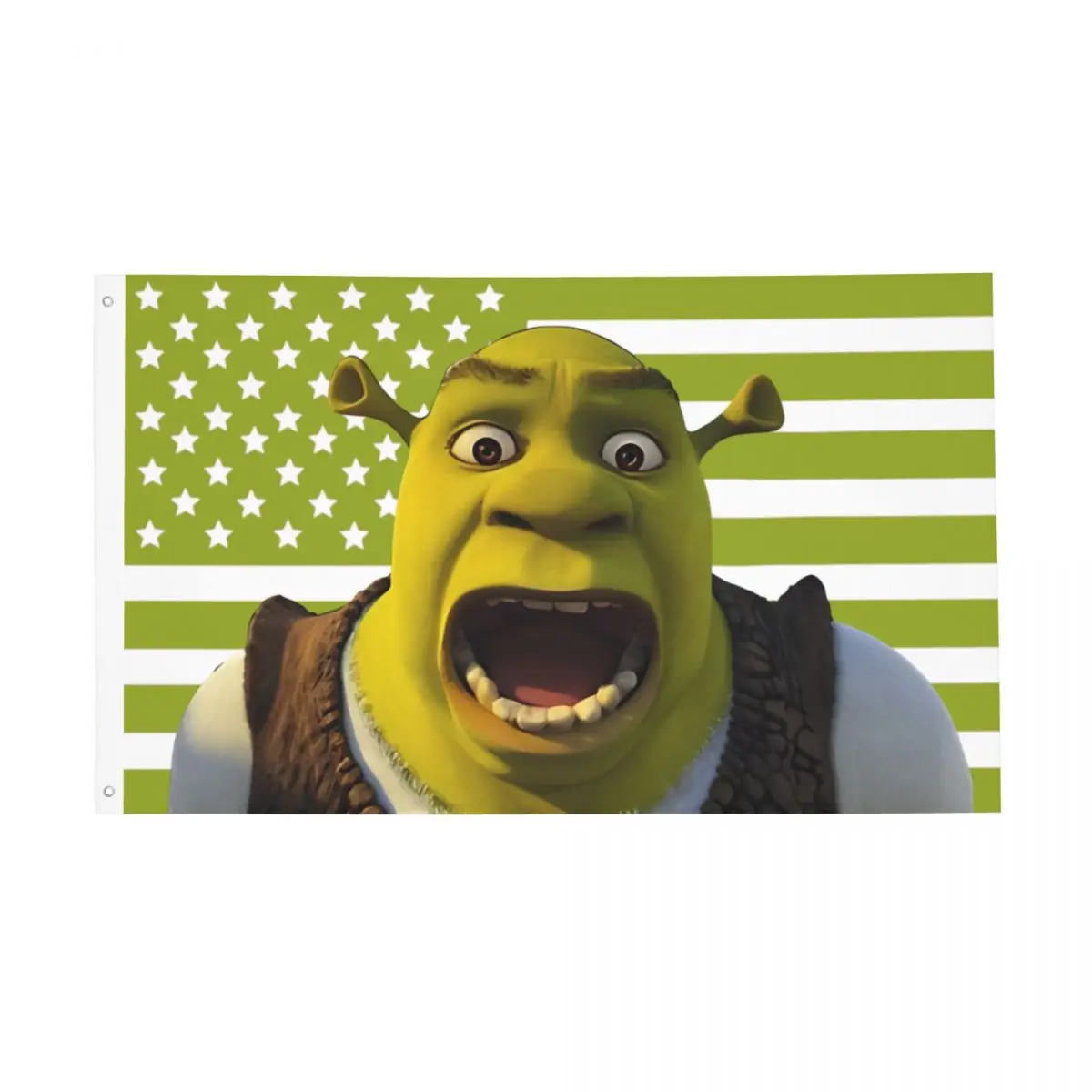 Surprised Shreks Meme Funny Flag Indoor Outdoor Banner 2 Grommets Decoration Durable 60x90 90x150cm Flags
