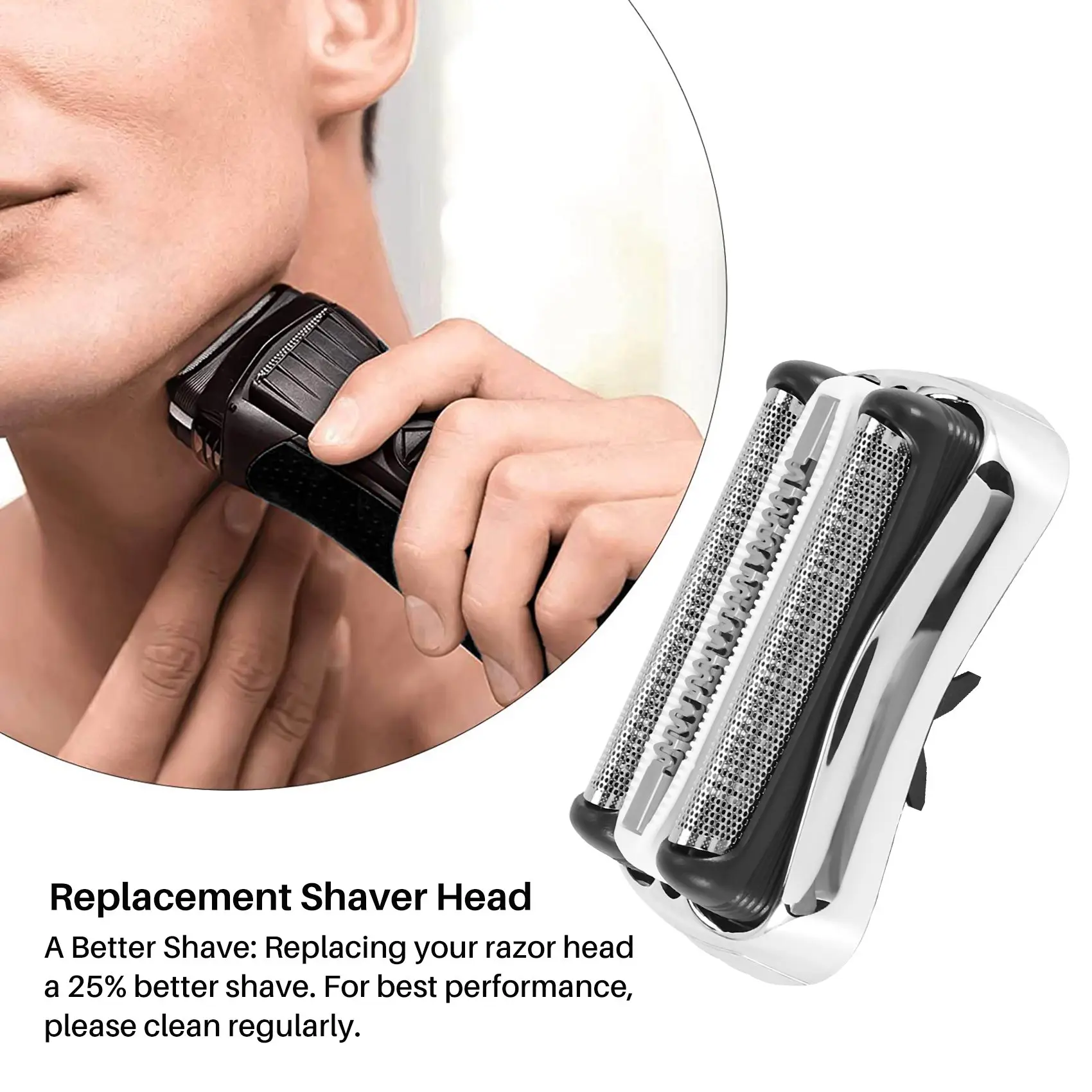 Faca de substituição para Braun, 32S Shaver, Net Membrane, Série 3, 301S, 310S, 320S, 3000S, 3020S, 3030S, 3040