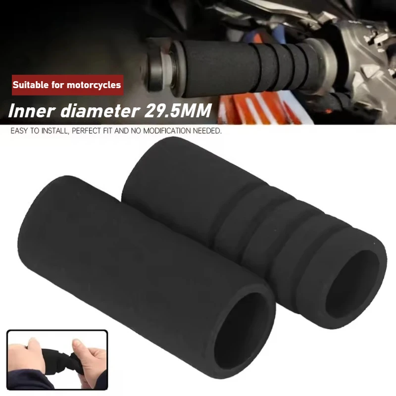 Motorcycle Handlebar Grip Flat Concave Sponge Handlebar Cover Scooter Motorcycle Anti-Slip Sweat-Absorbing Throttle Grip Cover