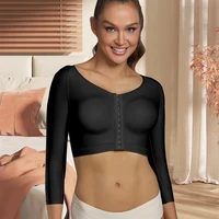 Sujetador moldeador firme para mujer, aumento de pecho, cirugía postoperatoria, mangas largas, parte superior del brazo, ropa moldeadora adelgazante, Tops Faja