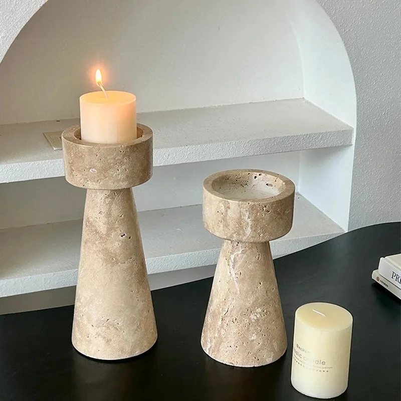 

Modern Simple Stone Candlestick Home Living Room Marble Candlestick Luxury Design Ornament Decorative Accessories Funny Gifts