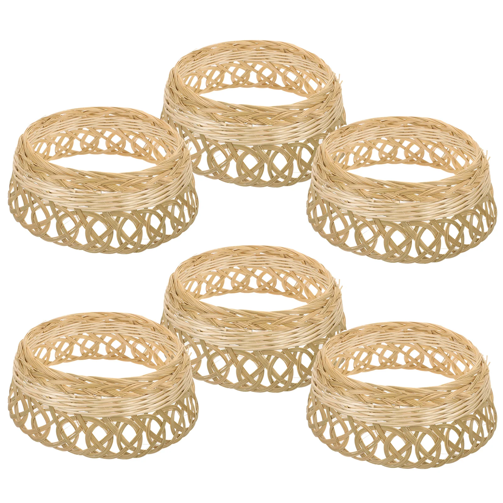 6 Pcs Rings Hat Inner Bowl Bamboo Straw 6pcs Loop Chinese Shaper Insert DIY Plastic Hoop Black Heawear Inside