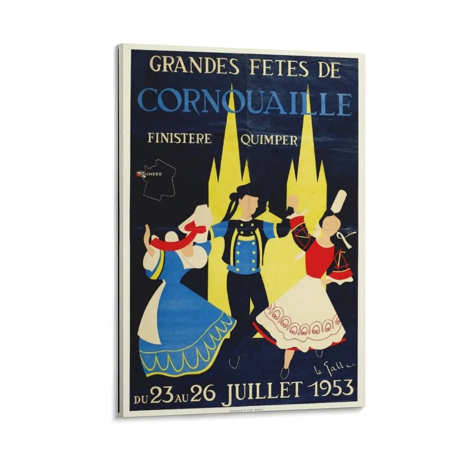 

Vintage Brittany poster - Grandes fetes de Cornouaille Canvas Painting painting modern home decoration home decor interior