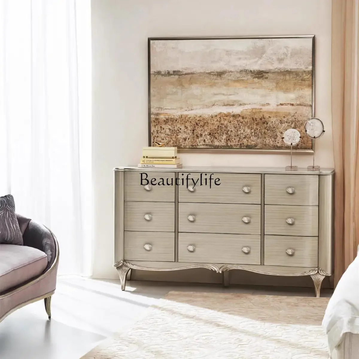 

yj5 American light luxury retro multi-chest multi-function cabinet, porch cabinet, bedroom French