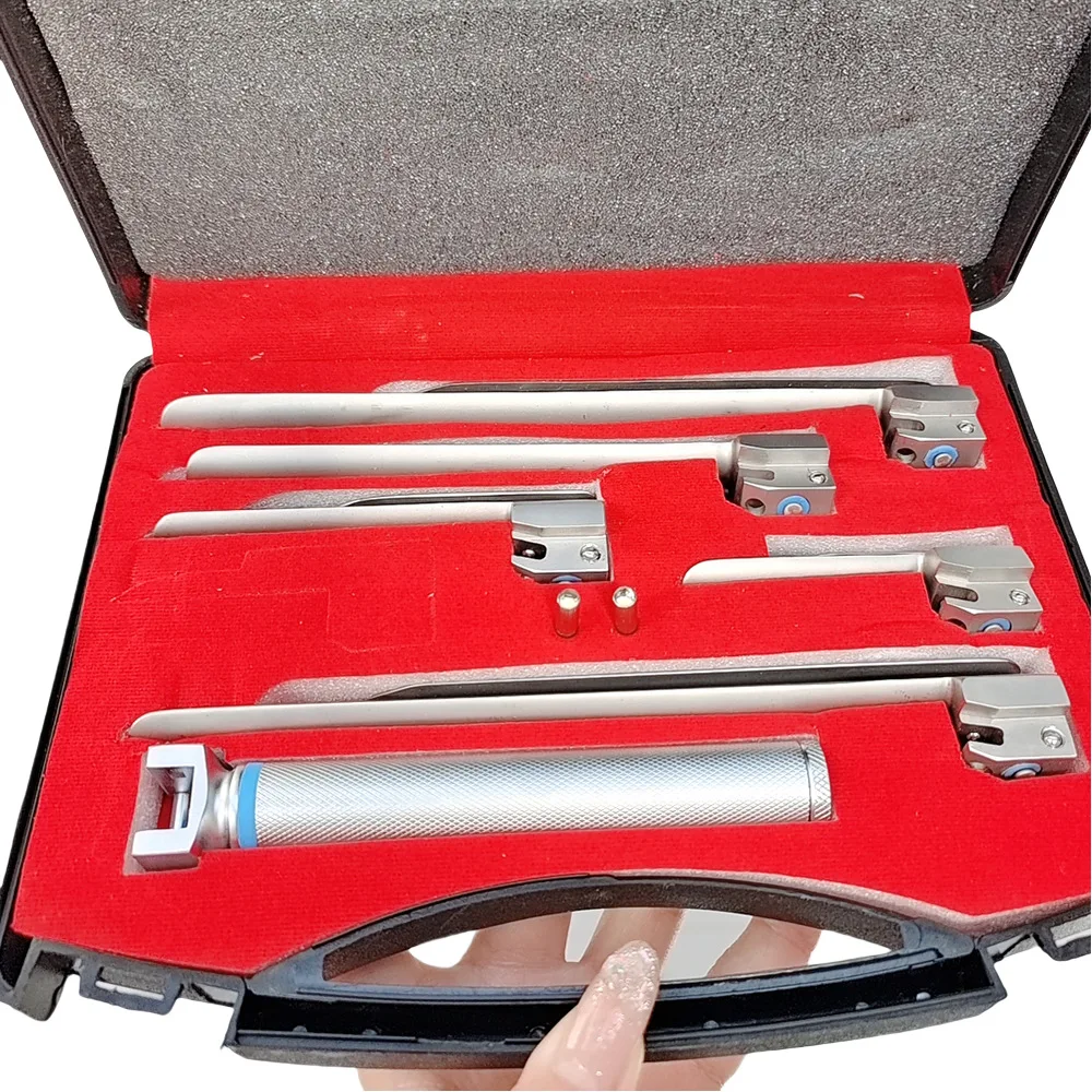 Stainless steel small animal anesthesia pharyngoscope pet white light cold light bulb
