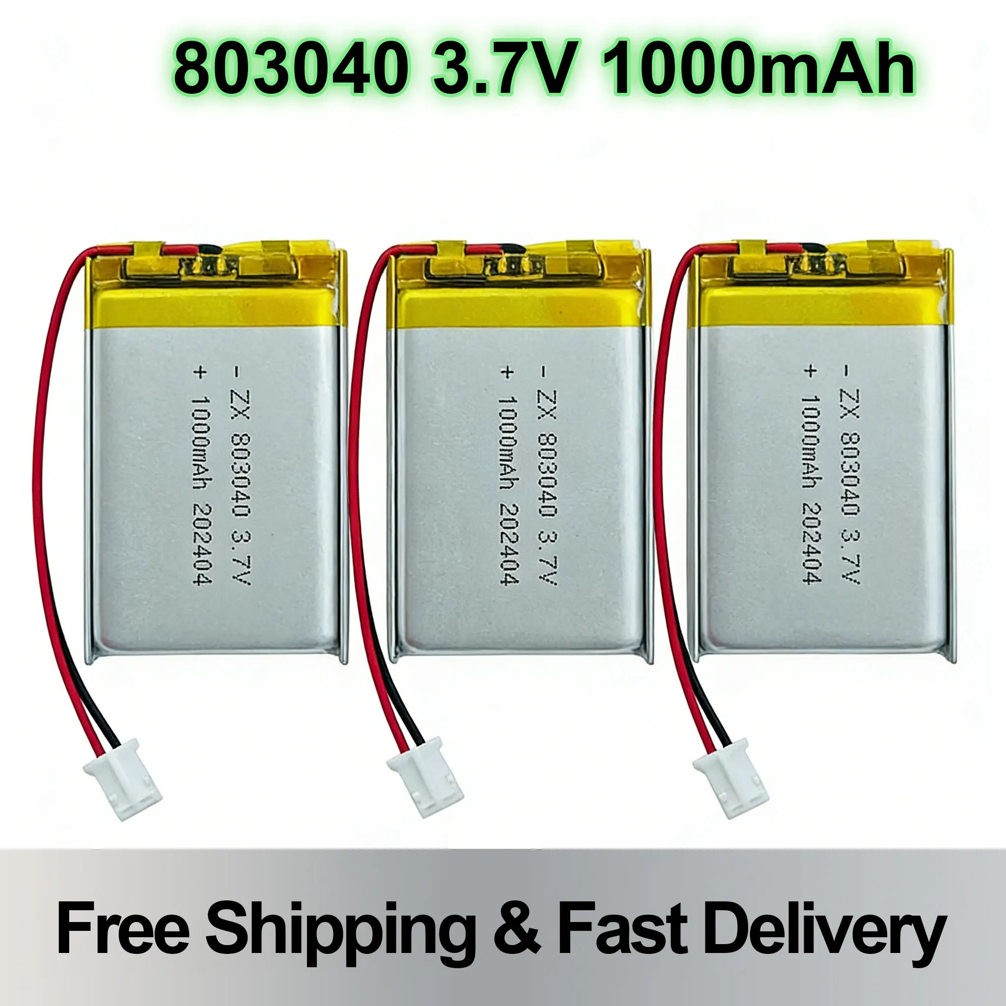 

3.7V 1000mAh 803040 Lithium Ion Polymer Battery for PS4 Gamepad, MP3 MP4, GPS, Radio and LED Devices