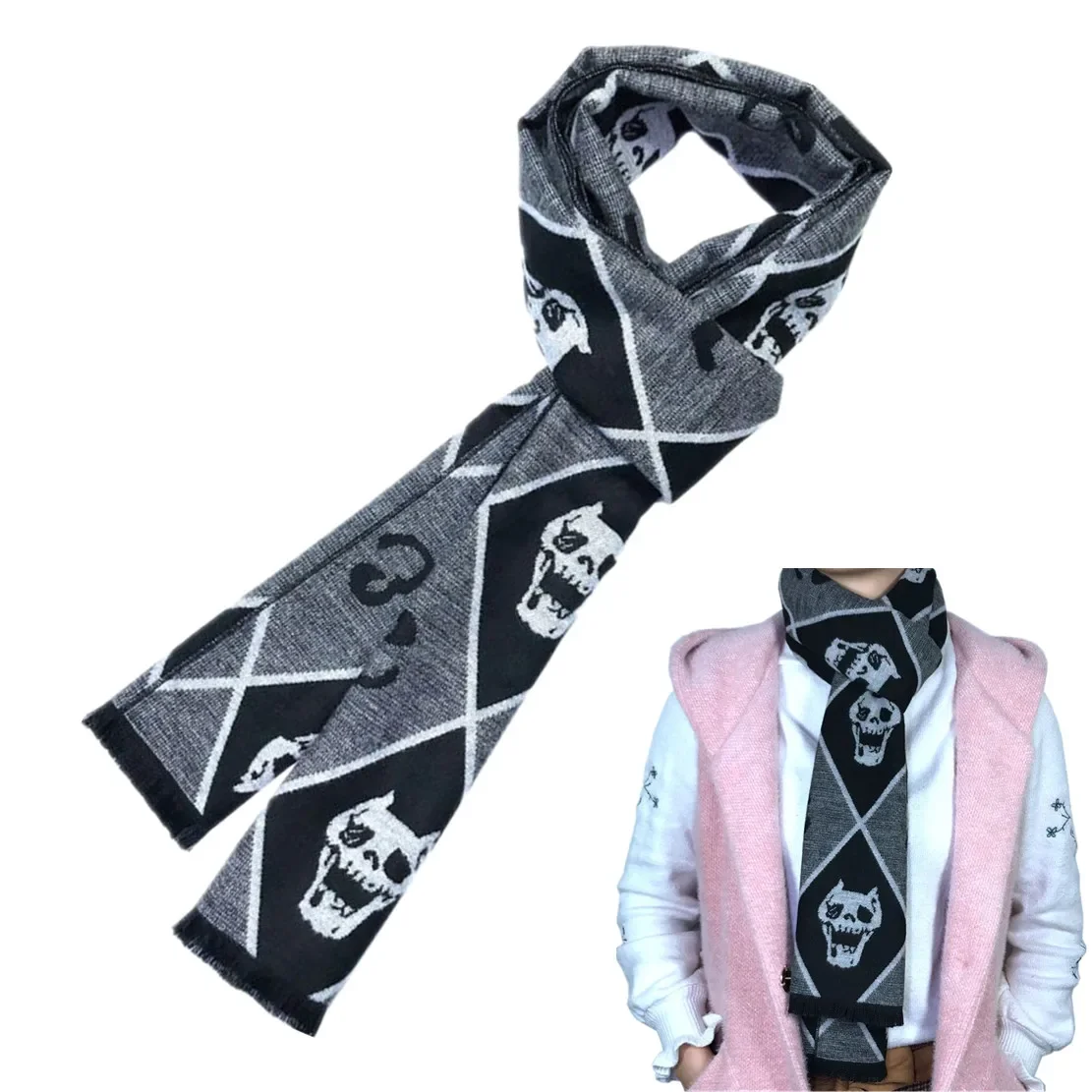 

Anime Kira Yoshikage Cosplay Scarf Unisex Kawaii Plush Warm Neckerchief Accessories Wrap Choker Props Xmas Gifts