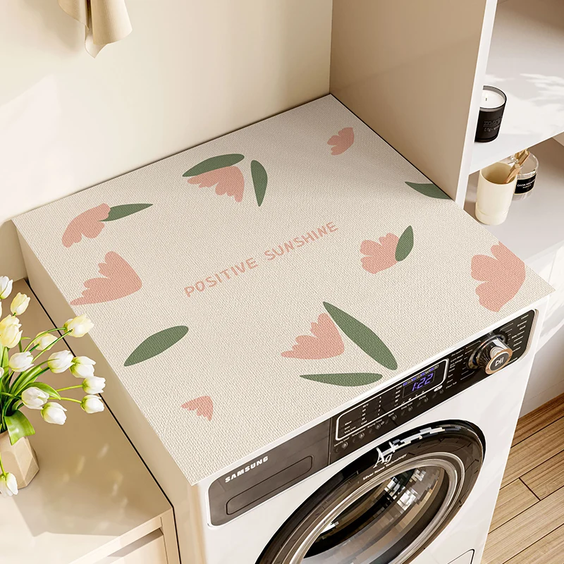 Roller washing machine dust cover cloth diatom mud water absorption sunscreen non-slip mat