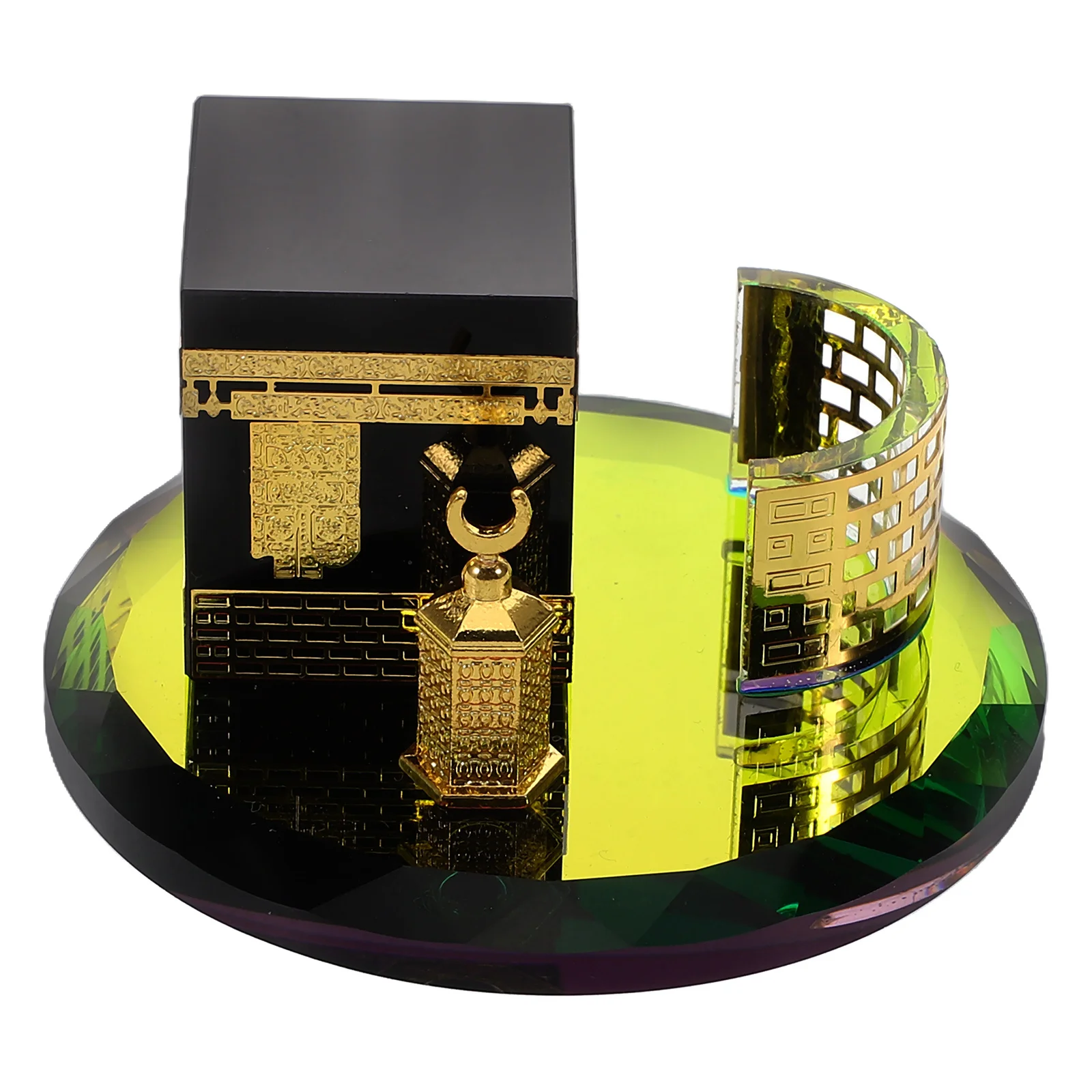 

Crystal Round Design Islamic Decor Handicraft Showpiece for Living Room Office Table Saudi Arabia Cultural