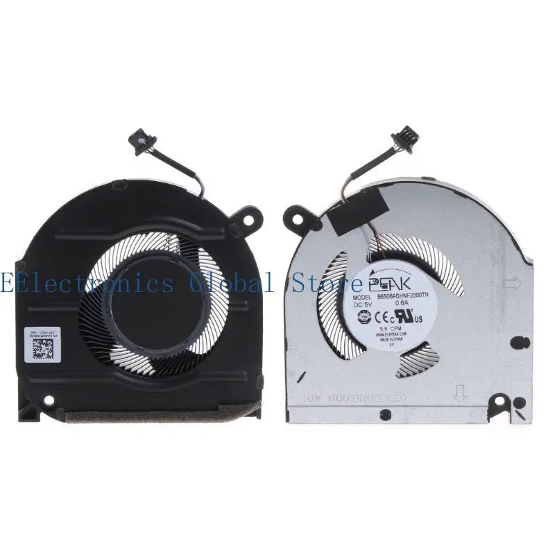 462B CPU GPU Fan Laptop Cooling Fan DC5V 0.6A 4-pin 4-wires for Dell 15 7510 16 Laptop Part Brushless Motor