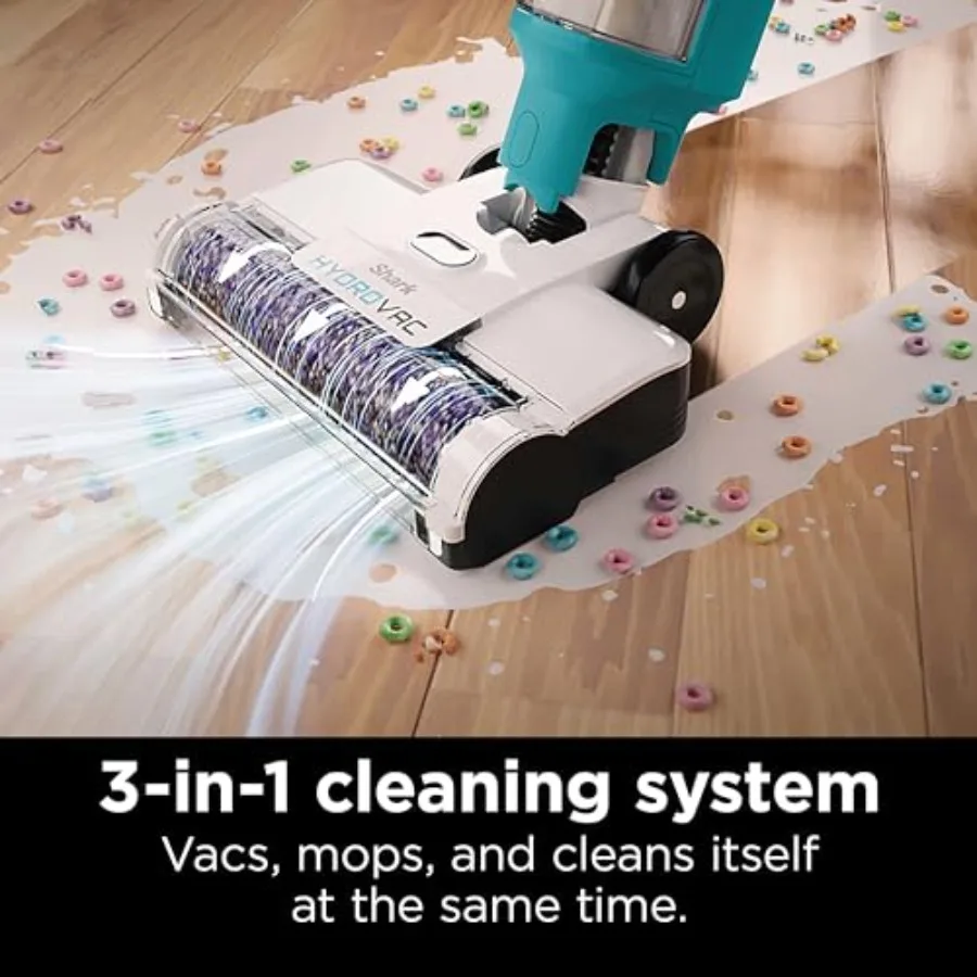 コードレスプロXL 3in1掃除機モップセルフクリーニングシステム、抗菌ブラシロール付き、多様な表面の清掃に最適（硬材、タイル、大理石など）