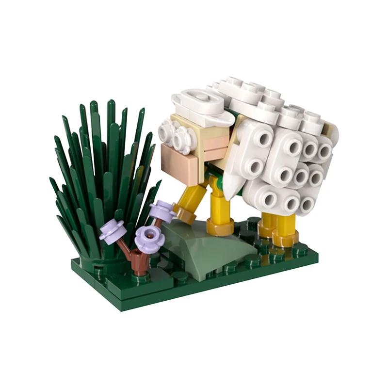 Goricks MOC-136543 ovejas animales bloques de construcción escenas de ovejas pastando en el zoológico ladrillos para niños juguetes educativos de cumpleaños